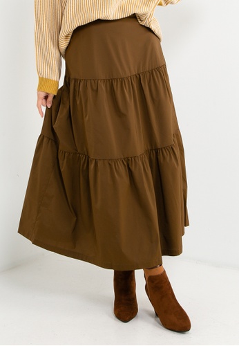 LOWRYS FARM brown tiered skirt 5F0ACAA99CBAECGS_1