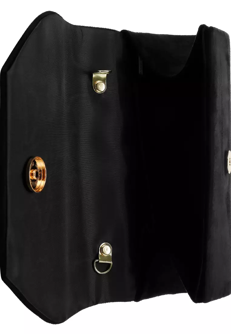 Mini Top Handle Brooch Bag in Black