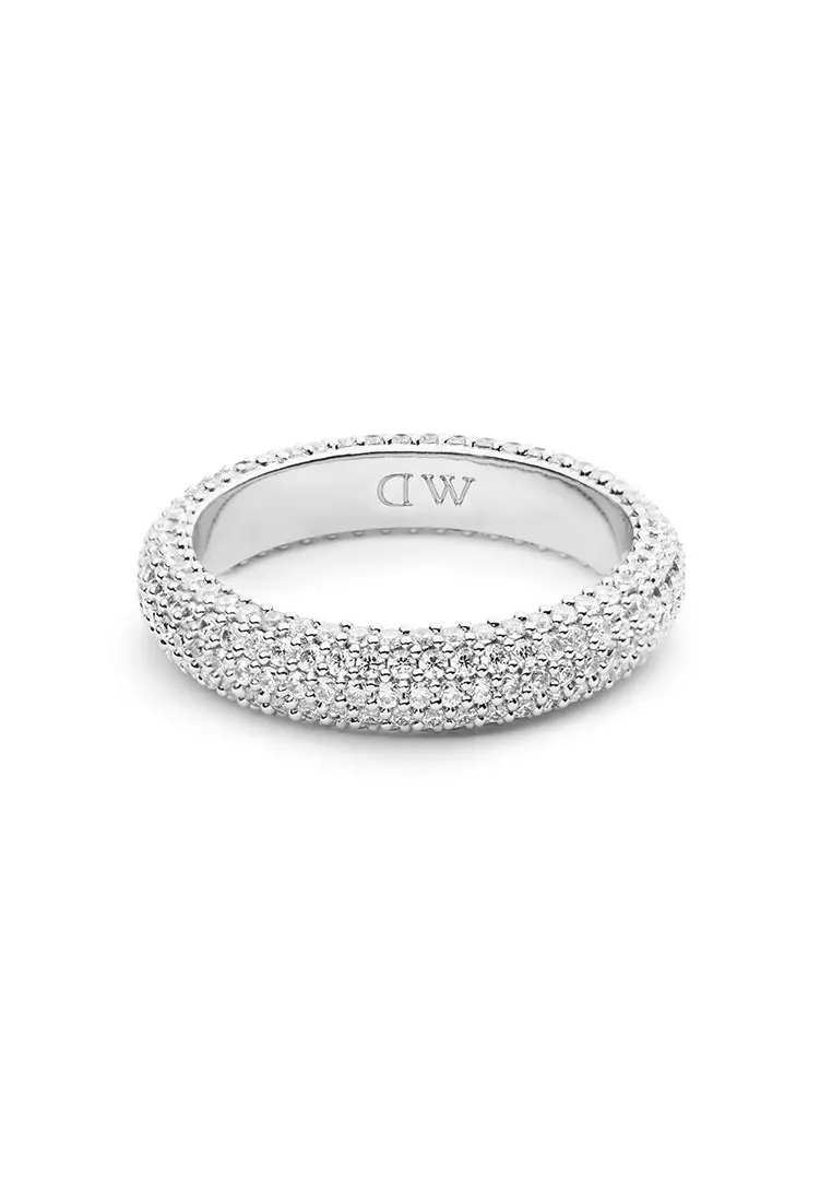 Pavé Ring 5.0mm Silver Unisex Ring for women and men stainless steel crystal Ring DW Official Authentic Original
