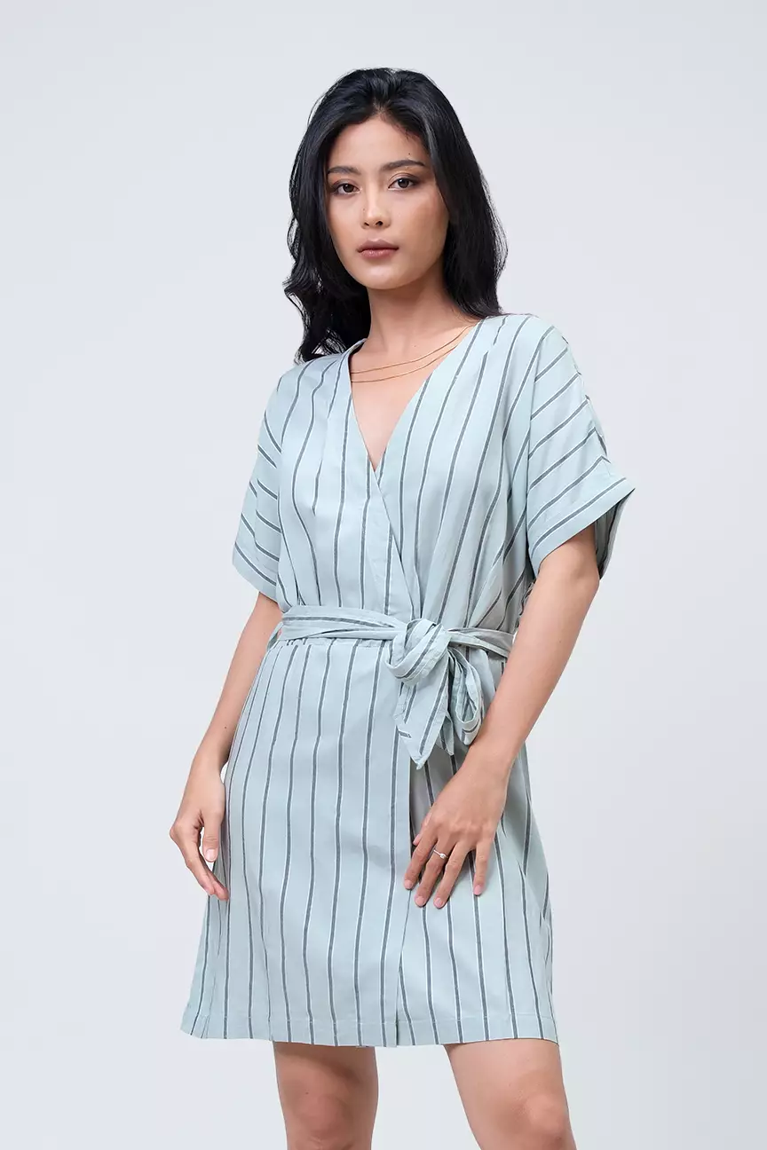 Dress Kelyn Stripe Green Black