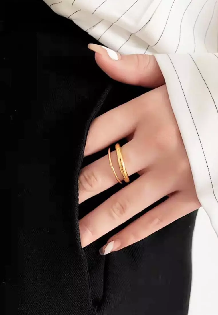 Lylou 双环戒指（金色）