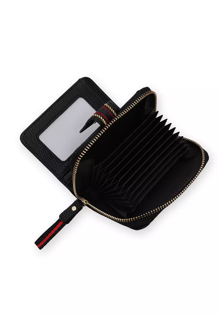 Fisseha Dompet Lipat Wanita Desain Simple Many Slot Mini Wallet Material Leather ORIGINAL - Black