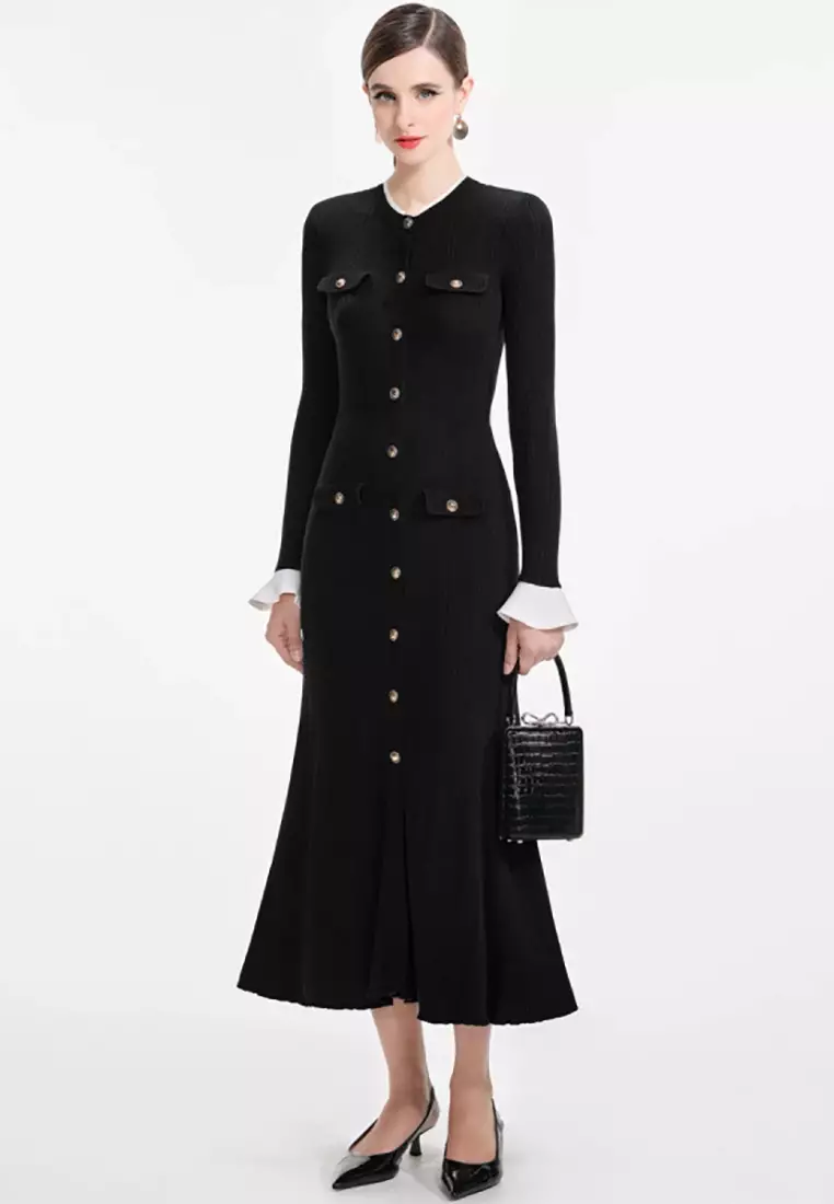 Sunnydaysweety 2025 Autumn/Winter Knitted Long-Sleeved Bodycon Dress  CA25091515BK 2026 | Buy Sunnydaysweety Online | ZALORA Hong Kong