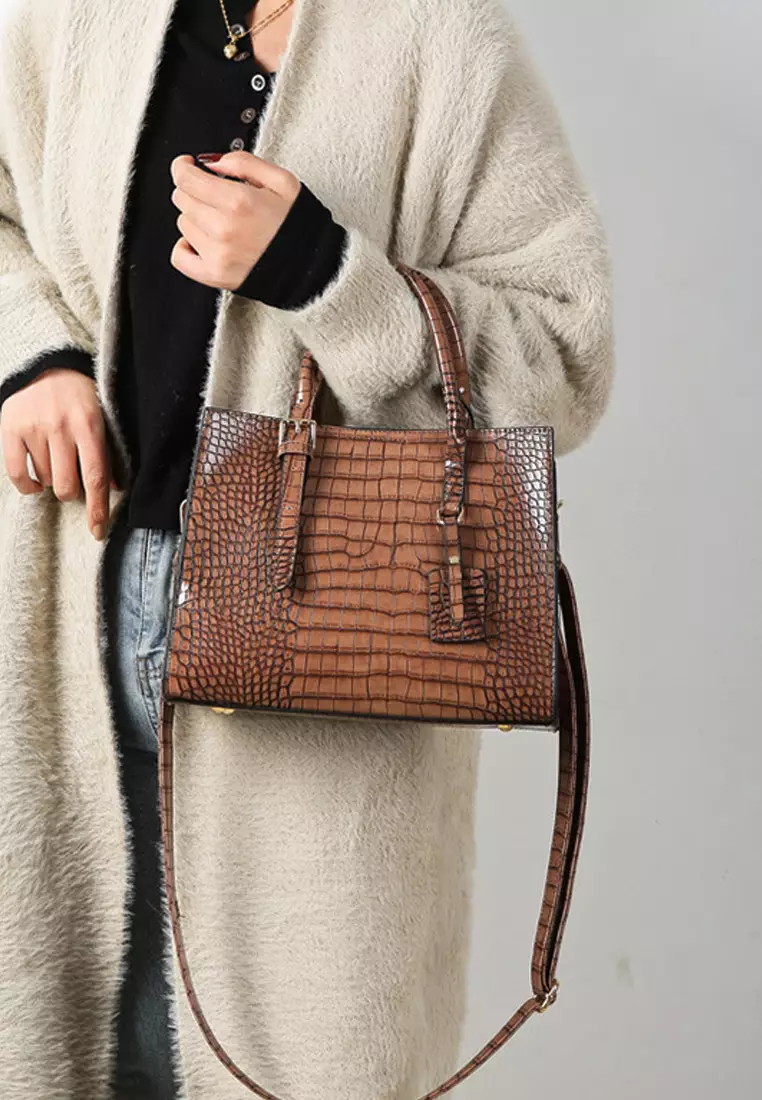 Buy Twenty Eight Shoes Stylish Crocodile Texture Leather Tote Bag