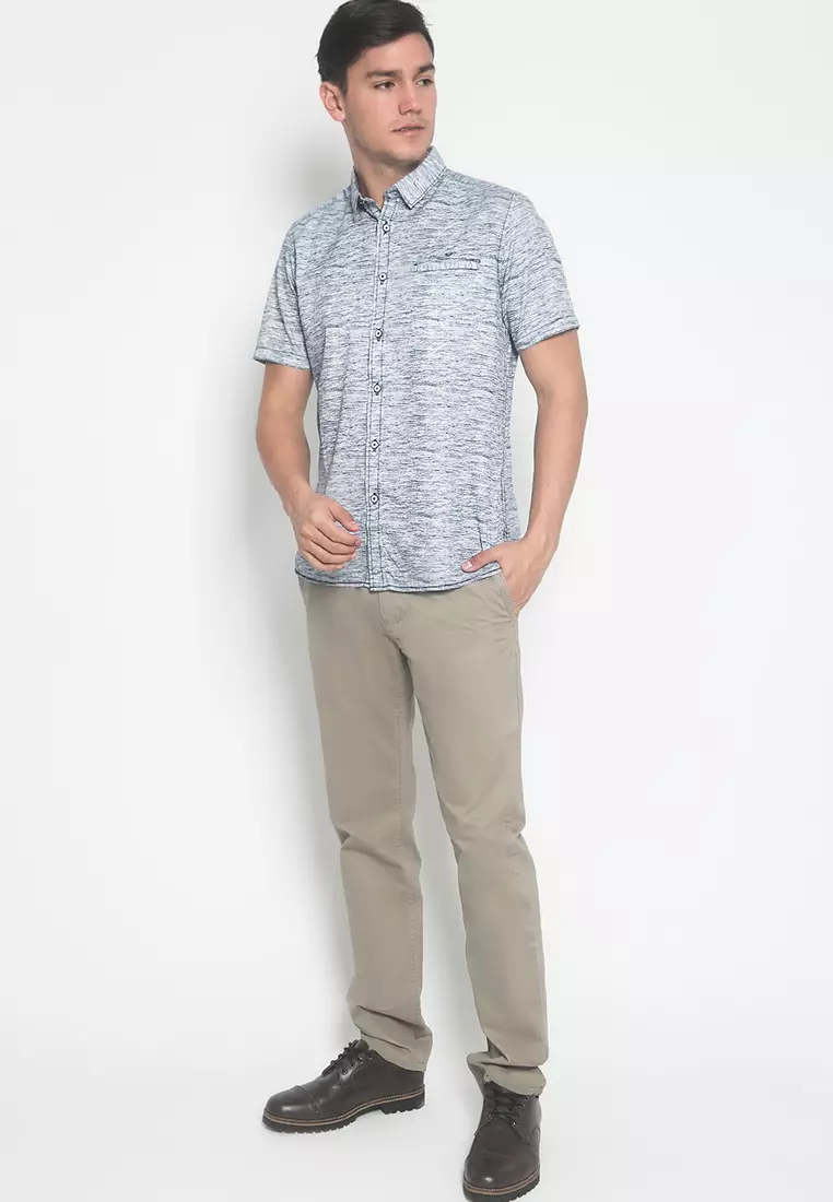 LGS - Kemeja Casual Pria - Abu - Slim Fit - JSH.392.S1060F.807.C
