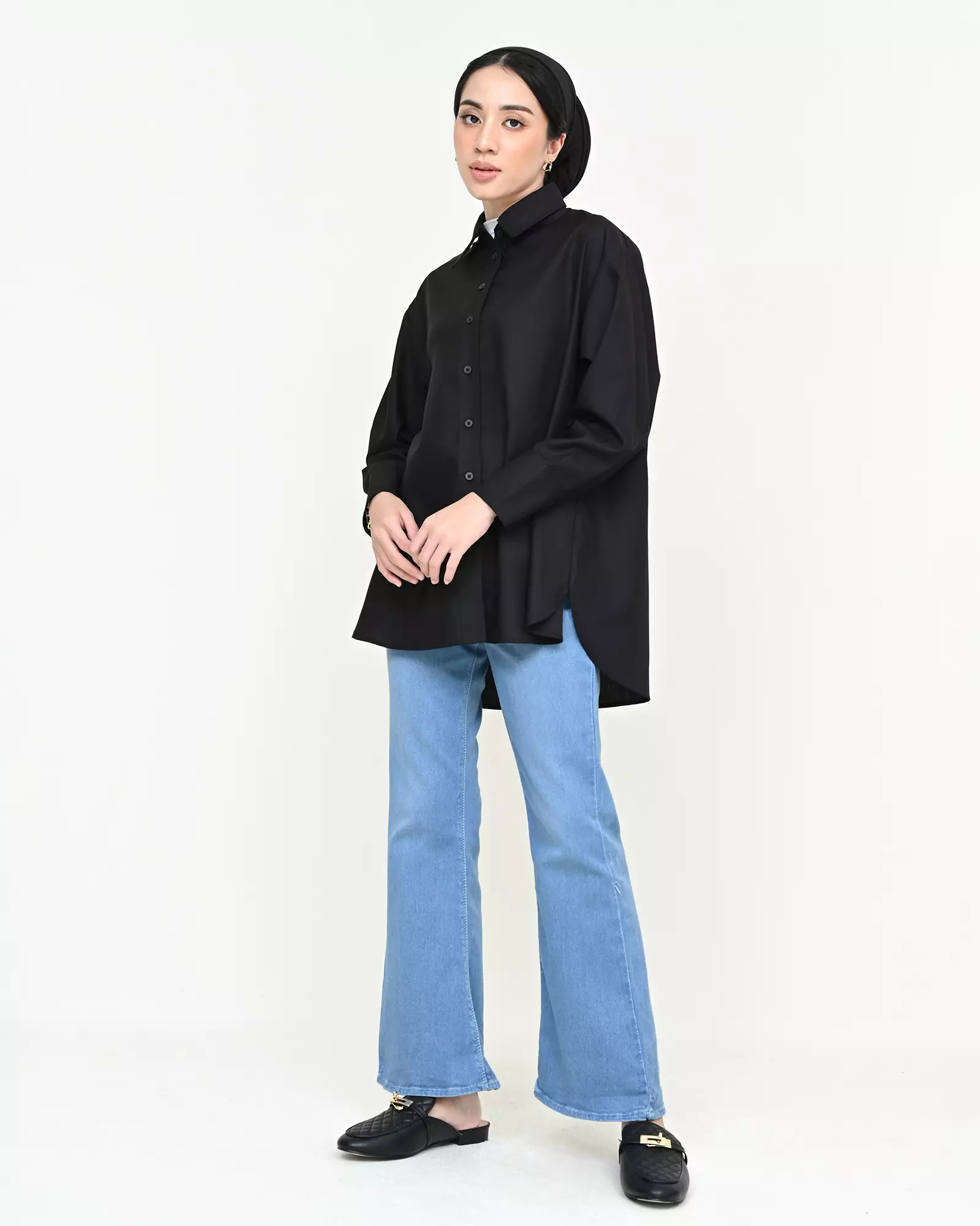 Geulis.id PIPER SHIRT / KEMEJA OVERSIZE WANITA - BLACK