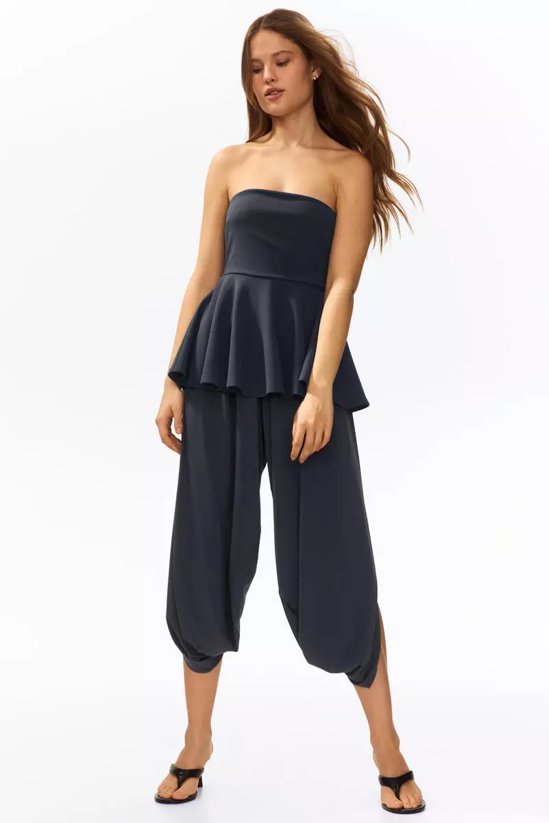 Wrap-detail balloon trousers