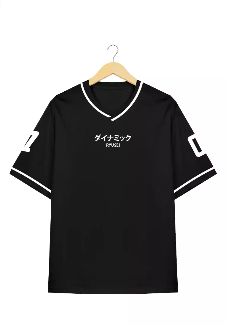 Ryusei Kaos Pria Boxy Oversize Dynamic Black
