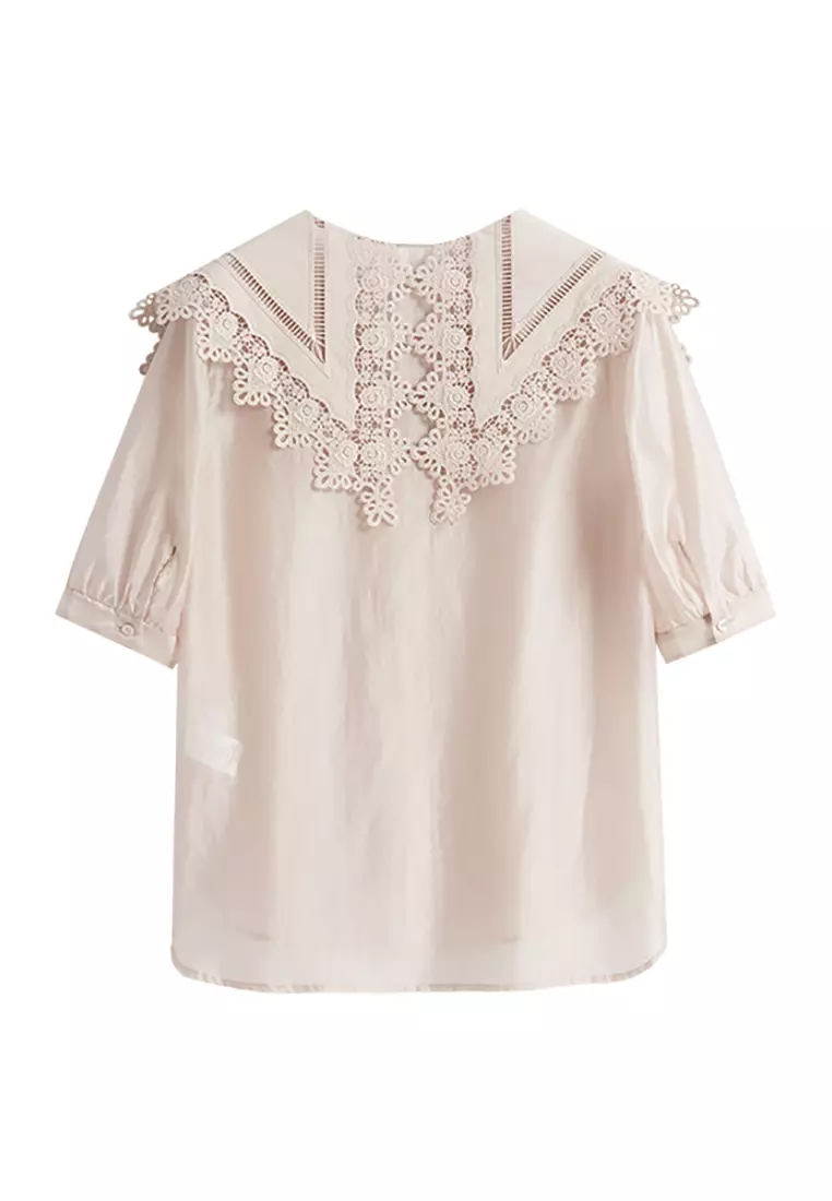 新品■rosymonster /collar embroidery blouse レディース】Floral Embroidery High Neck Blouse | Mame