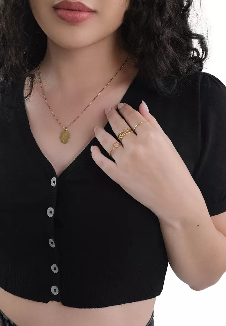 Knitted Button Down Top With Puff Sleeves