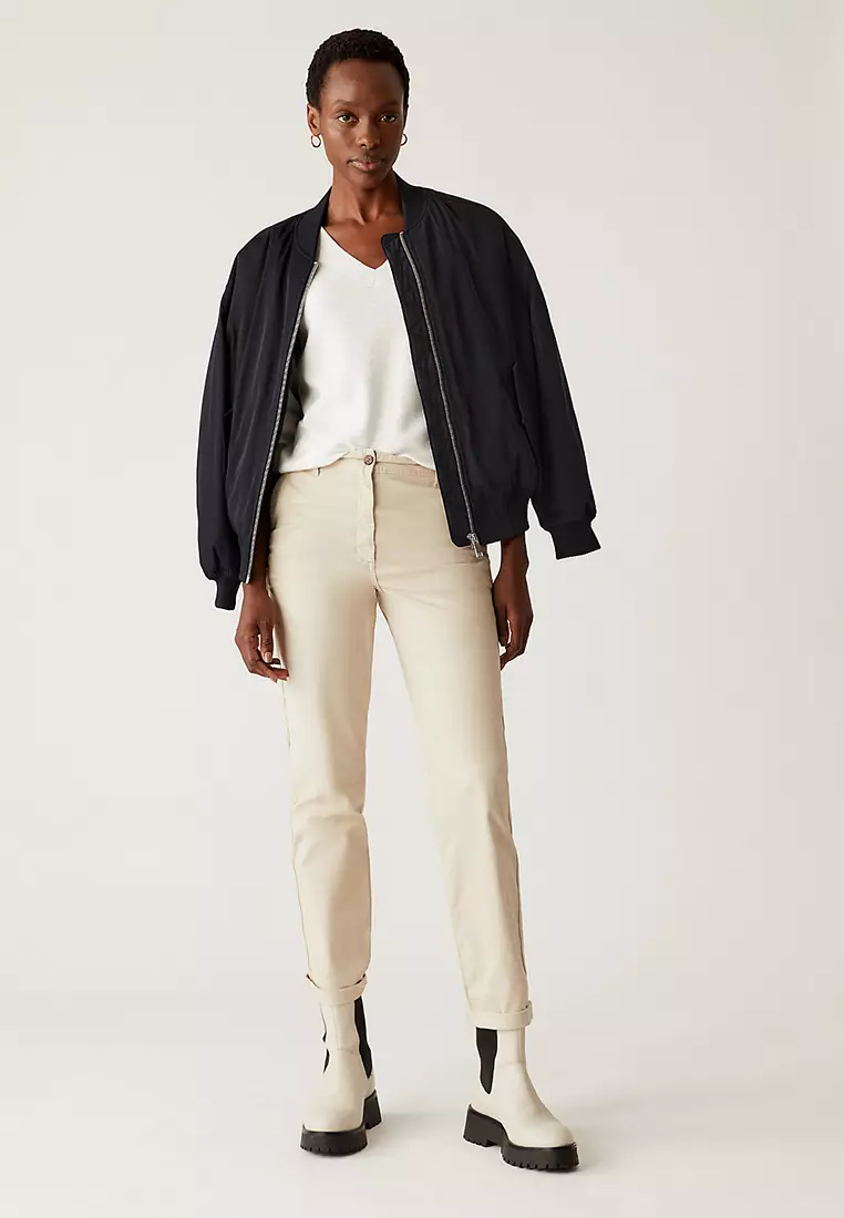 Cotton Rich Tea Dyed Slim Fit Chinos