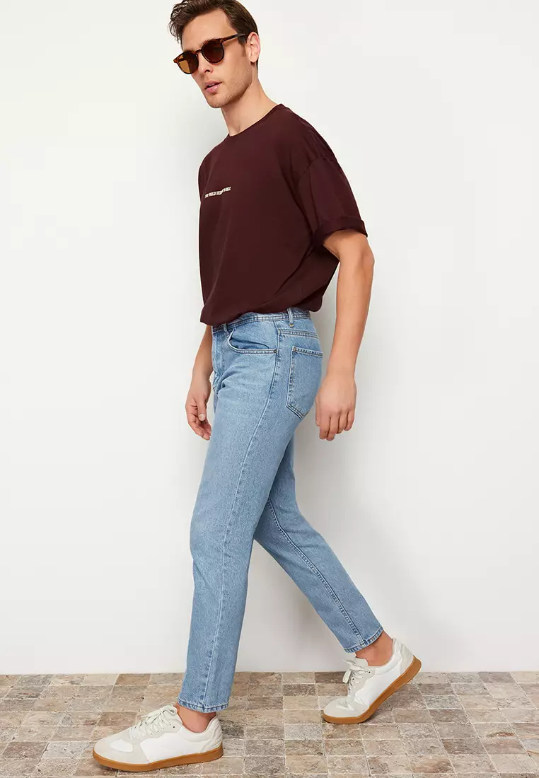 Light Blue 100% Cotton Essential Fit Jeans