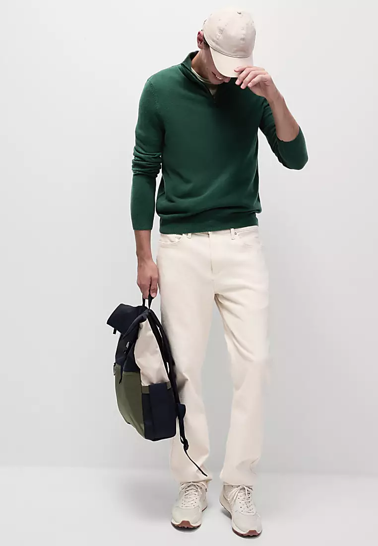 Cashmilon™ High Neck Half Zip Jumper