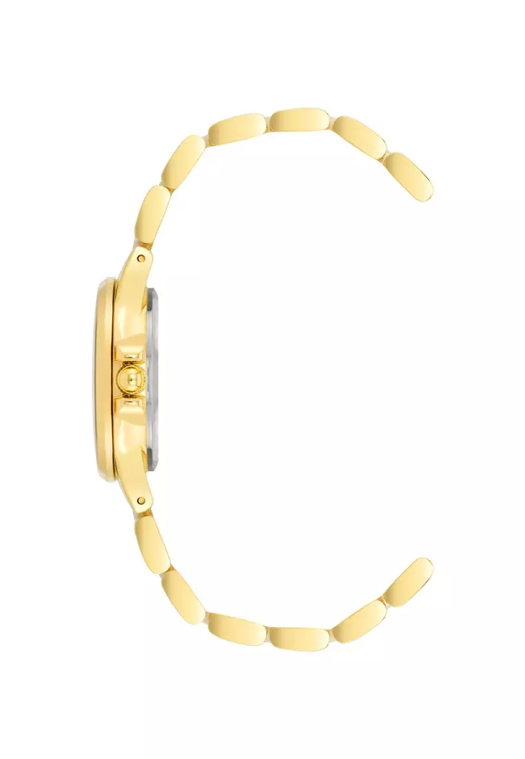 Anne Klein Accented Ceramic Bracelet 30mm Watch - Taupe/Gold-Tone (AK-4118TPGB)