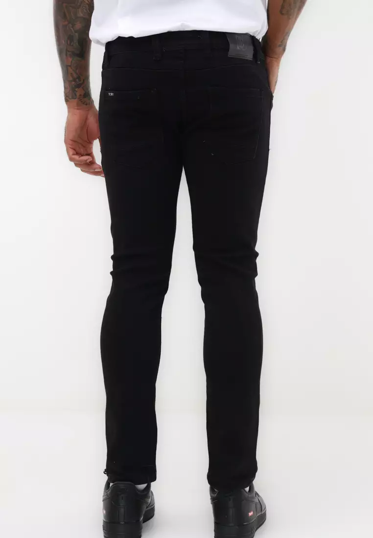 Denim Long Pants Slim Tapered Fit Stretch