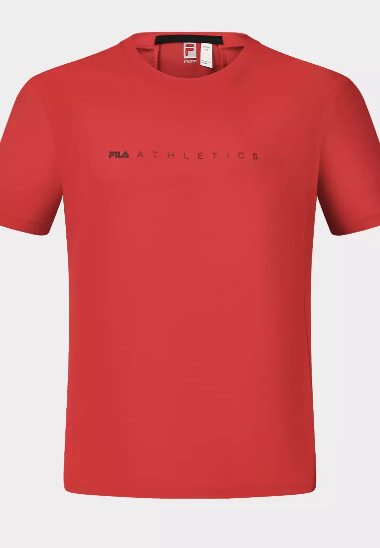 CORE ATHLETICS BLACK Men Short Sleeve T-shirt (Red White)