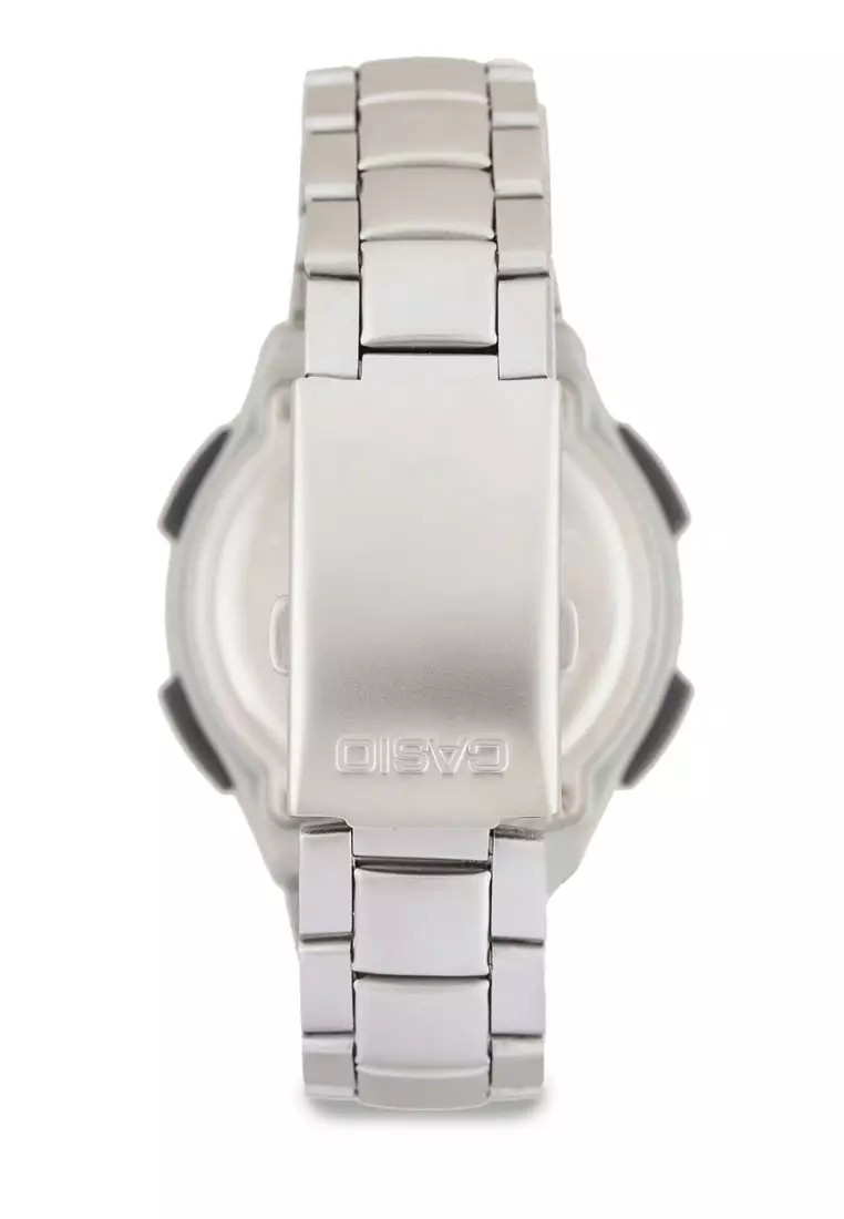 Casio Jam Tangan Pria - Silver Blue - Stainless Steel - W-753D-1AVDF
