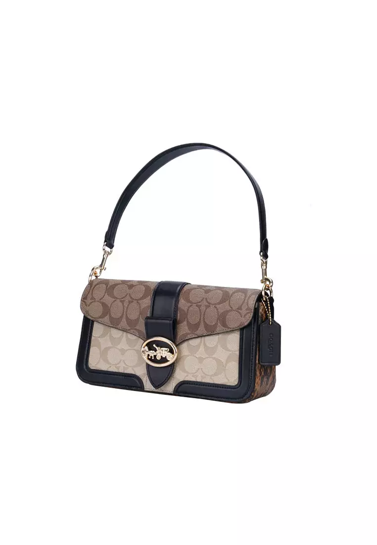 Georgie shoulder bag in blocked signature canvas best sale