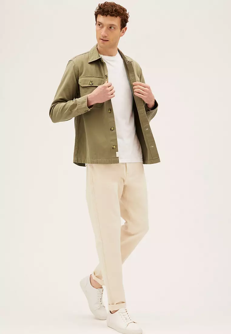 Pure Cotton Garment Dyed Overshirt