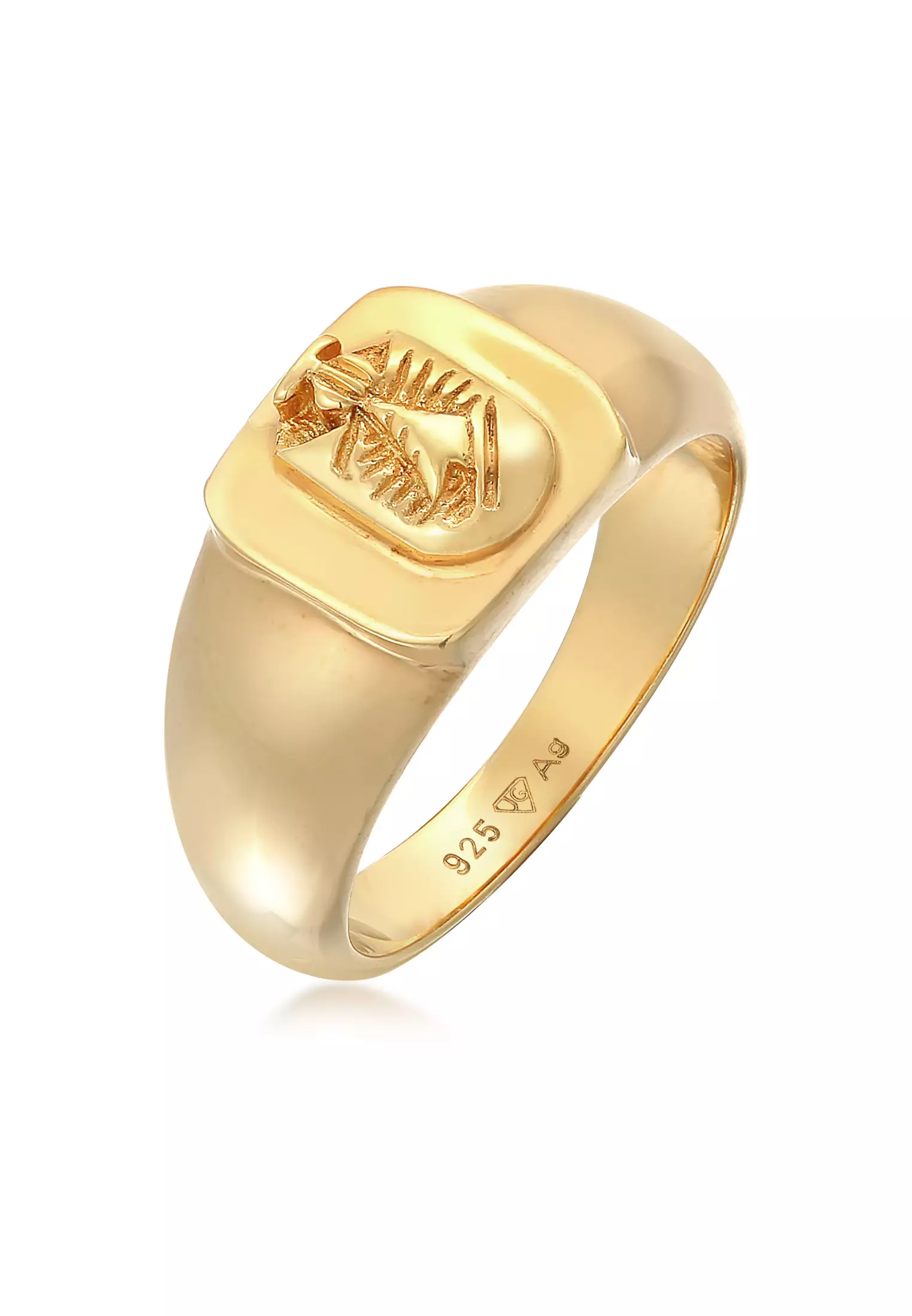 Ring Men Signet Crest Pinky Gold Plated