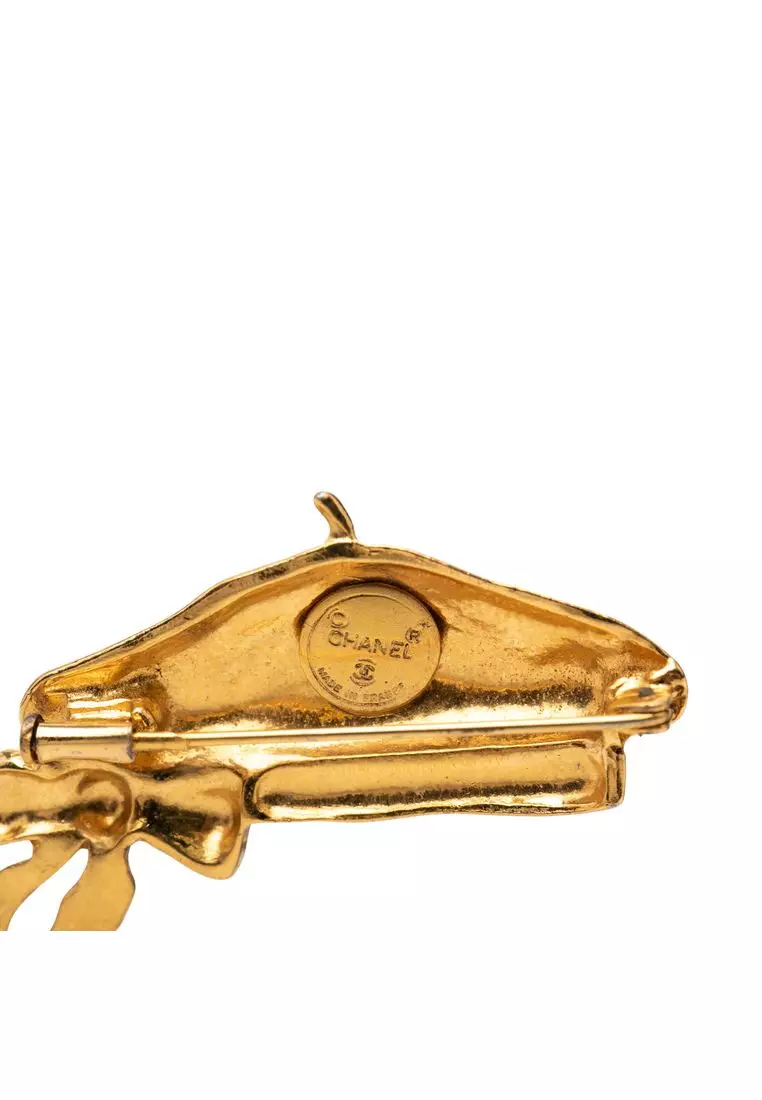 Pre-Loved Chanel Gold Plated Beret Hat Brooch