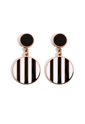 CELOVIS black and white and gold CELOVIS - Stella in Black and White Striped Drop Earrings 3FBF8AC57FB101GS_1