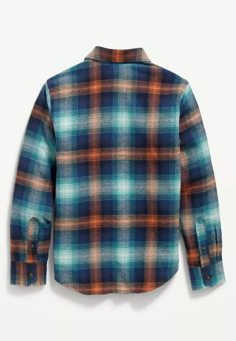 Soft-Brushed Flannel Pocket Shirt for Boys