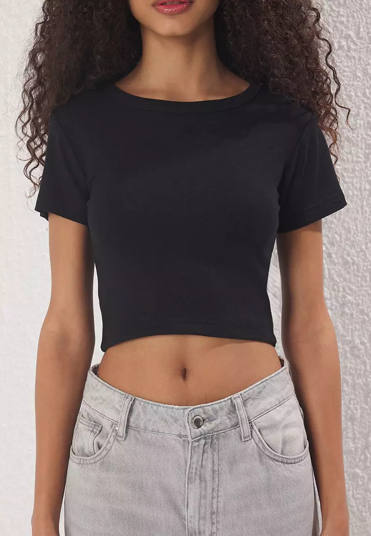 Black-Black Knitted Blouse Twoss23Bz00108