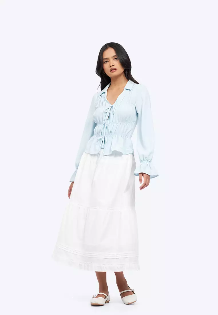 Pleated A-Line Skirt
