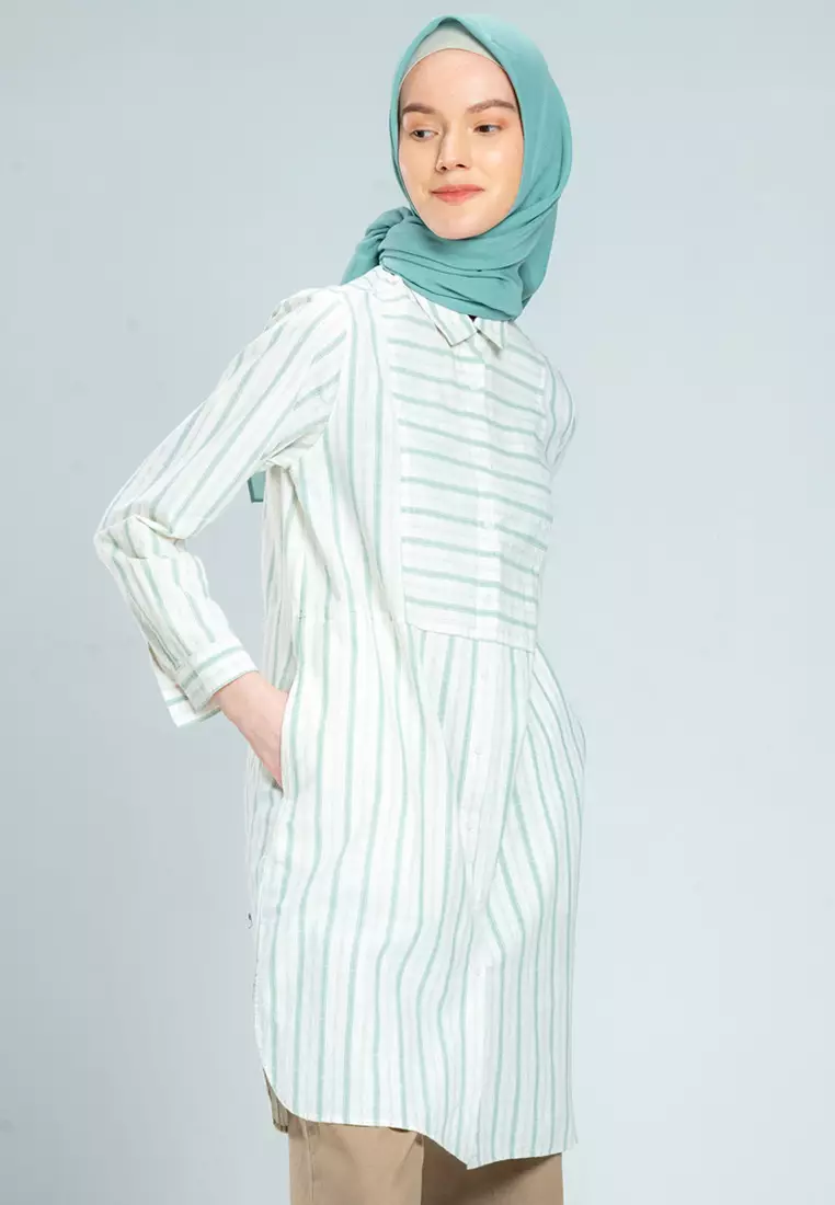 Flamoush Edrice Green Kemeja Casual Wanita