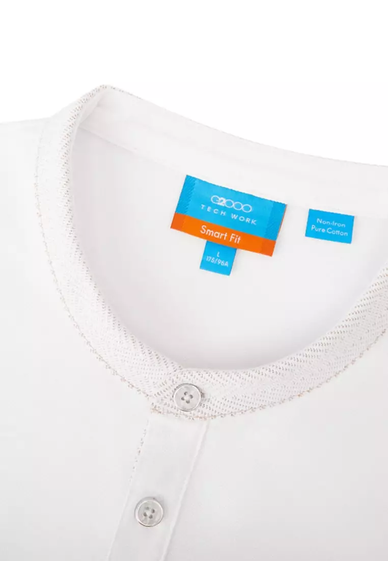 Non-Iron Pure Cotton Stand Collar Polo Tee