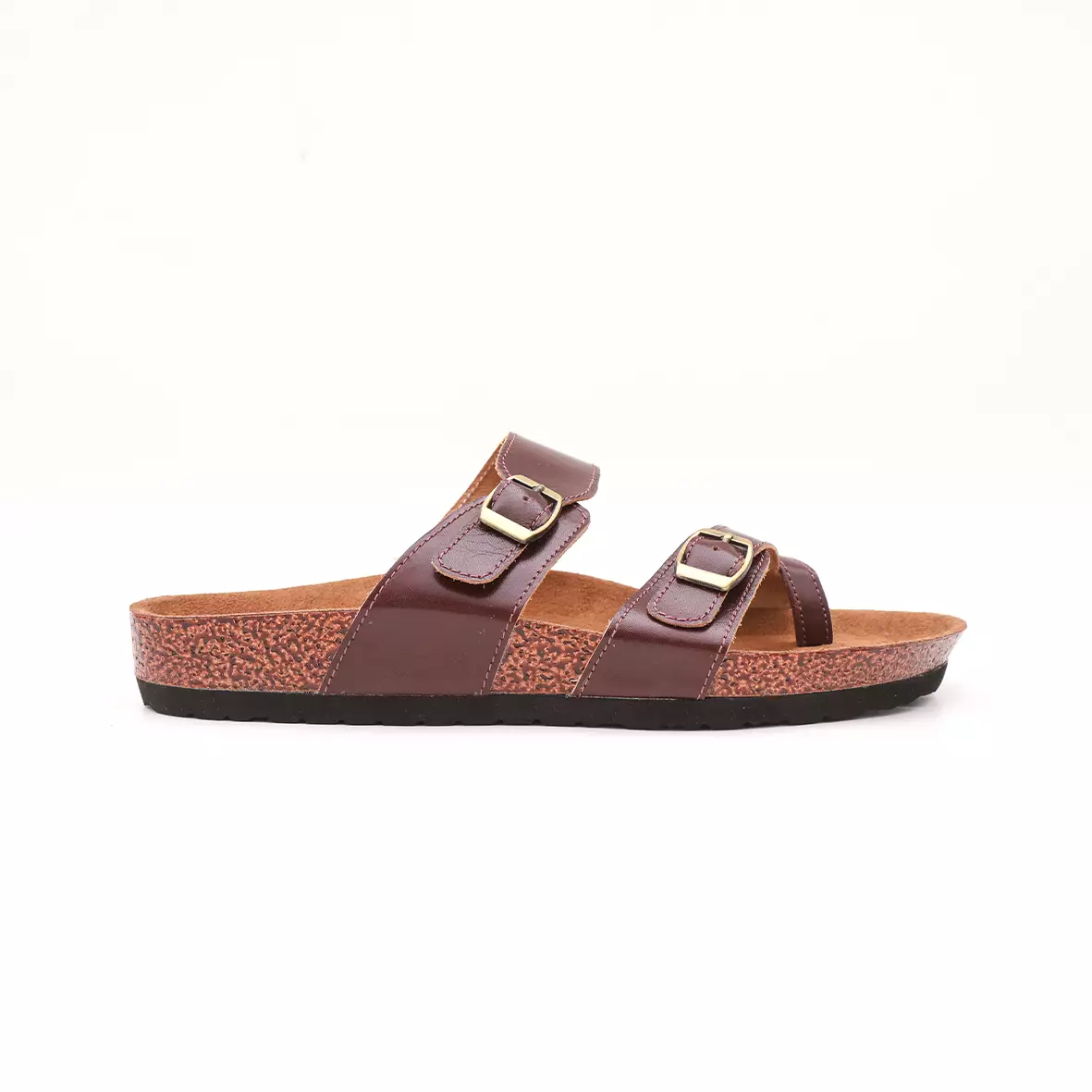 Marhadi Sandal Pria Sendal Kulit Asli Slop Genuine Leather - Merake Maroon