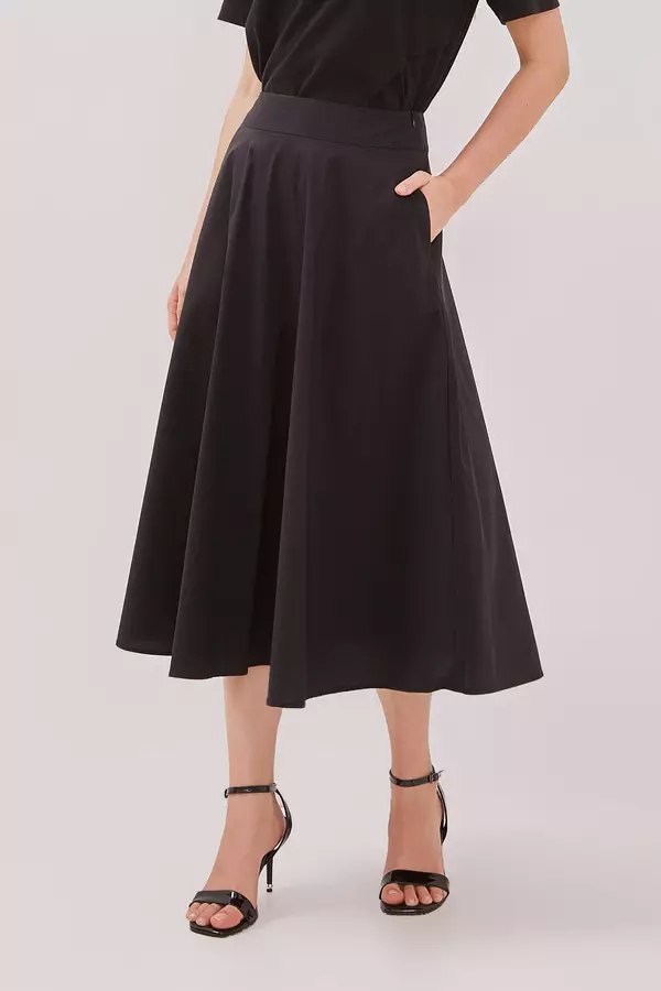 MINIMAL - Kamelie - Rok Midi A line - Black Colour Black