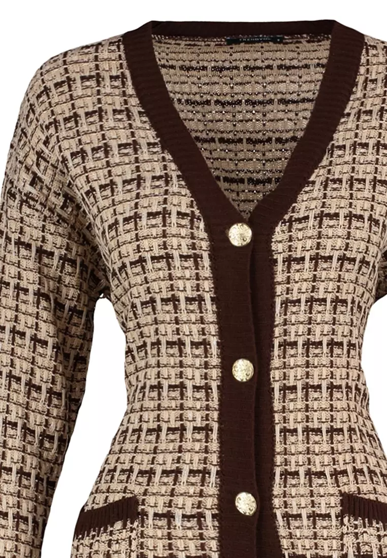Tweed Look Knit Cardigan