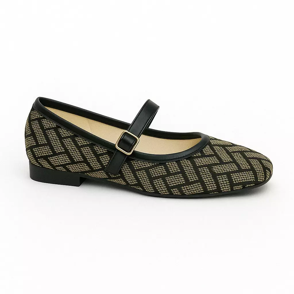 Chrissan Sepatu sandal wanita Wanita Flat Mary jane - Black