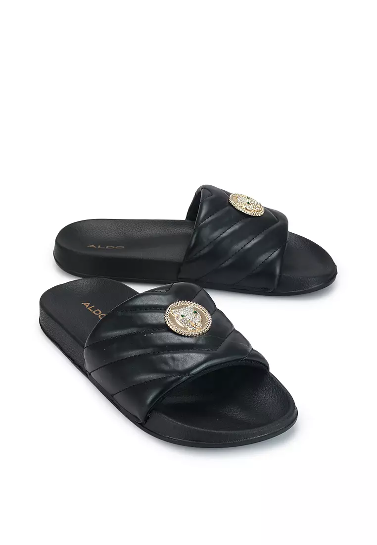 Quilted sales slide sandals