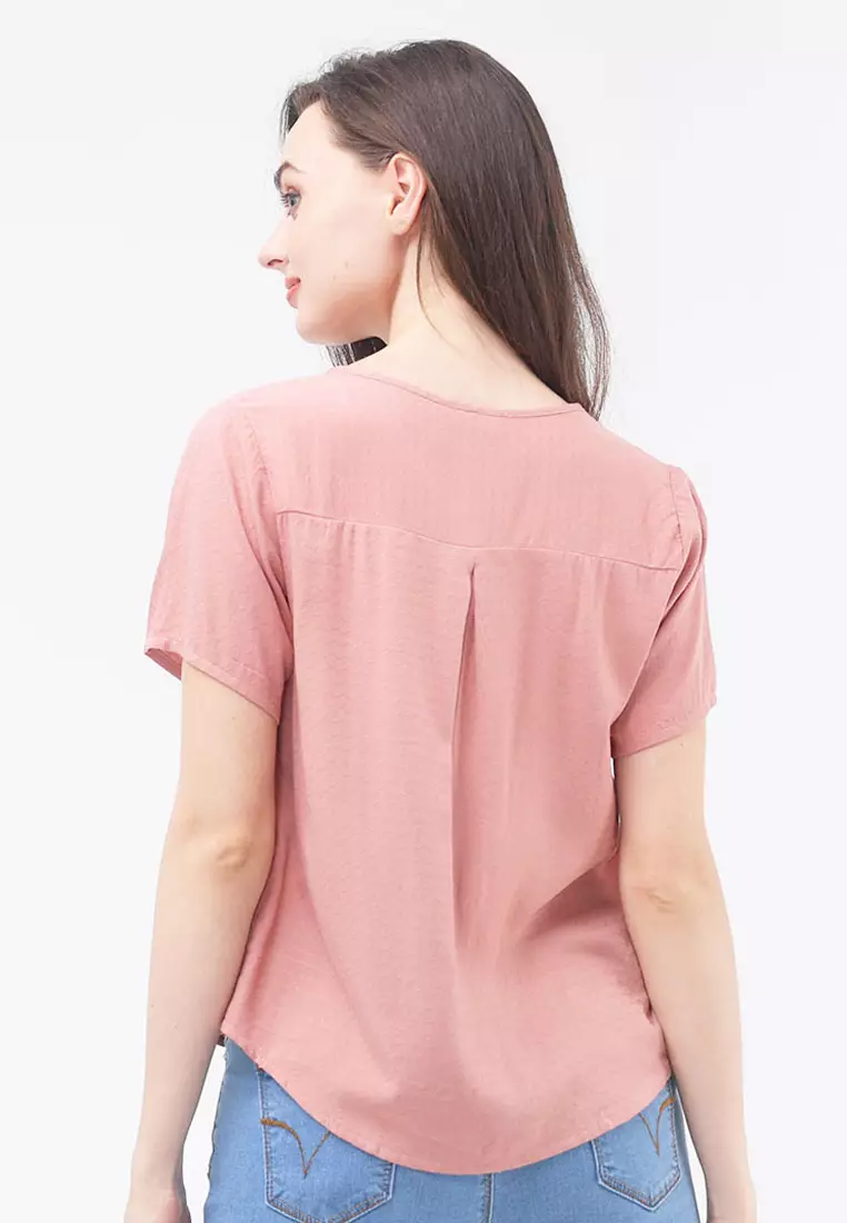 Short Sleeves Roundneck Blouse