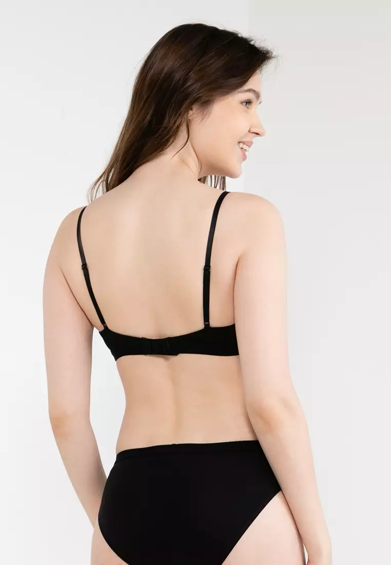 Buy Calvin Klein Underwear Women Black Padded Underwired Lace Bra 