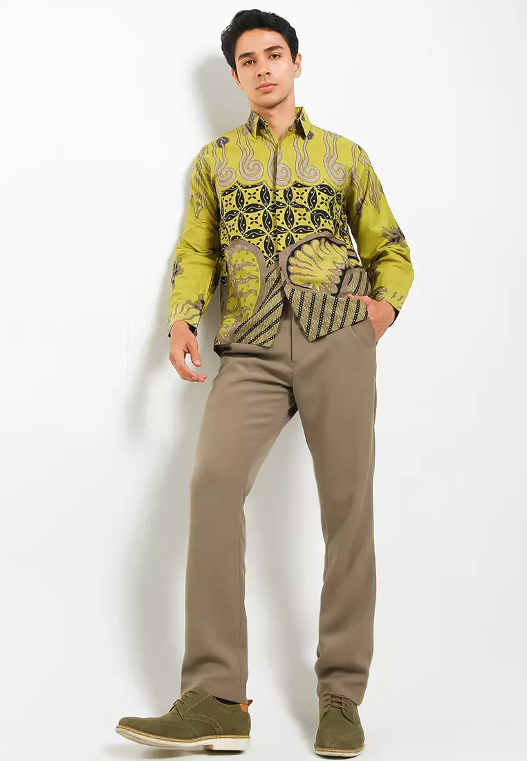 Kenzie Kemeja Batik Exclusive Premium Pria Casual Modern Lengan Panjang