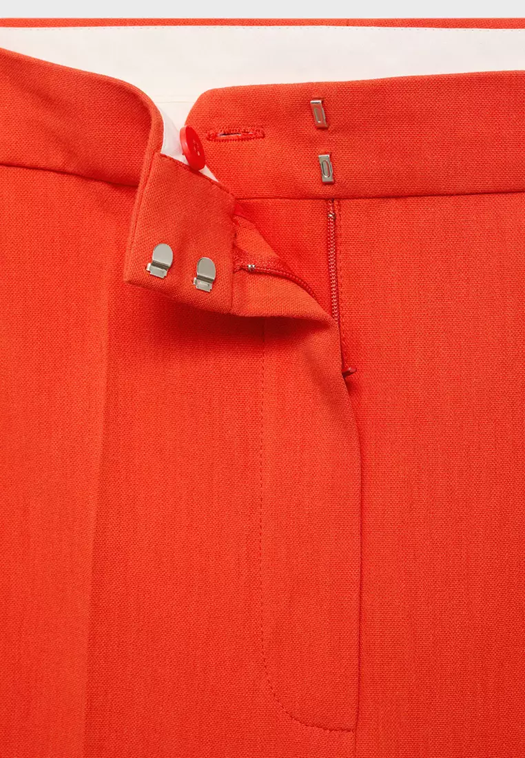 Straight Mid-Rise Suit Trousers