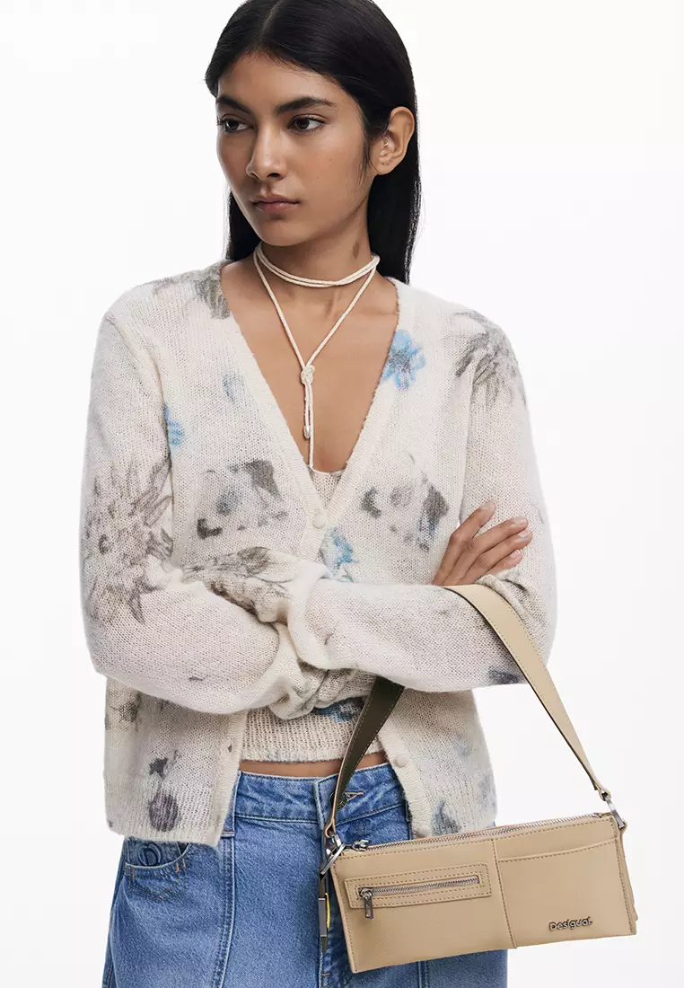 Small two-tone convertible bag