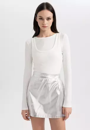 Tシャツ・カットソー QUIRA SS22 Light grey silk blouse (Q111SI Q0082) 楽天市場】カーキ KHA:KI ロングスリーブ シャーリング Tシャツ