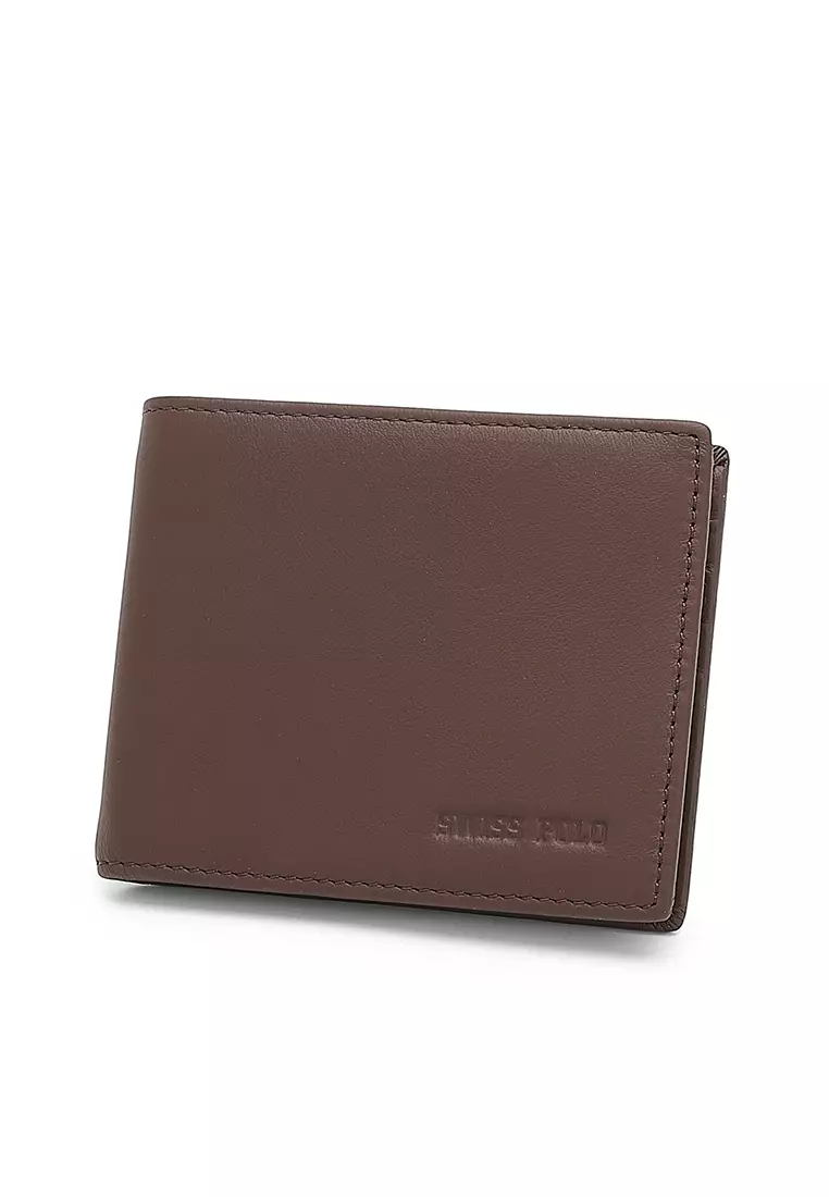 Genuine Leather RFID Short Wallet (Dompet Pendek Kulit Asli RFID Pria) - Cokelat