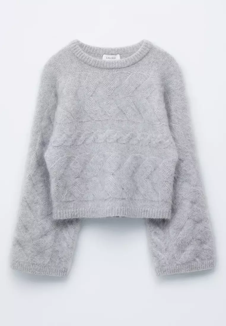 Mohair-Blend Cable-Knit Jumper