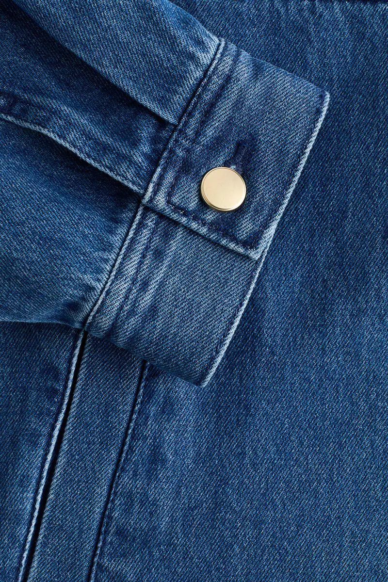 Corduroy-collar denim jacket