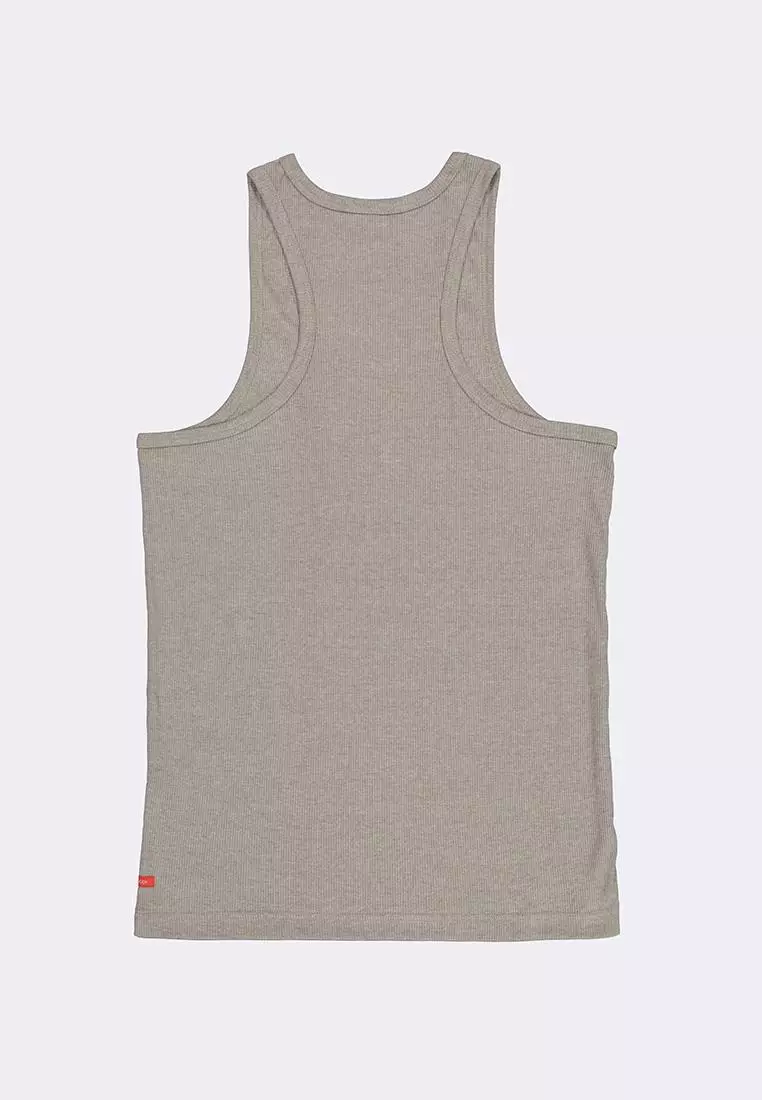 Men's Ribbed Racer Back Tank Top