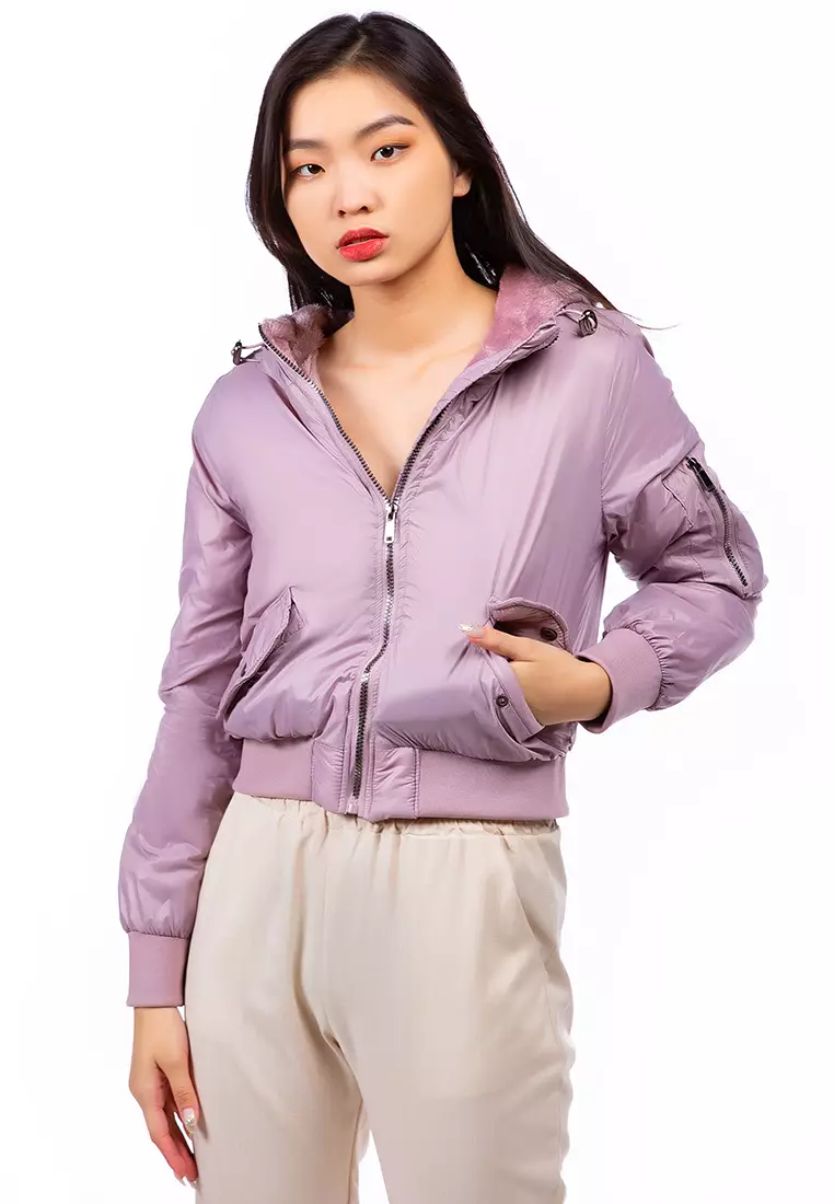 Purple deals bomber jacket