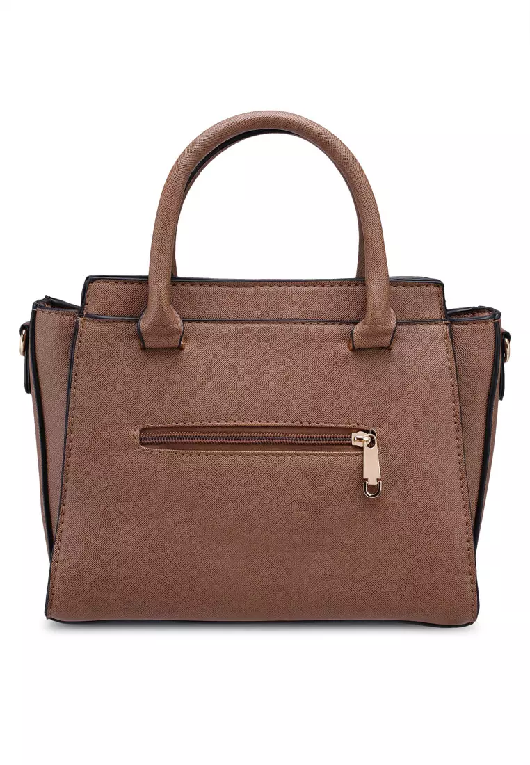 Saffiano Convertible Top Handle Bag