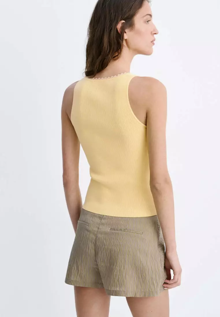 Ribbed Top With Lace Detail