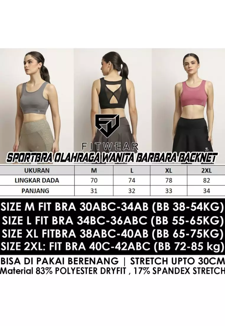 Fitwear - Sportbra Olahraga Wanita BARBARA BACKNET - BLACK